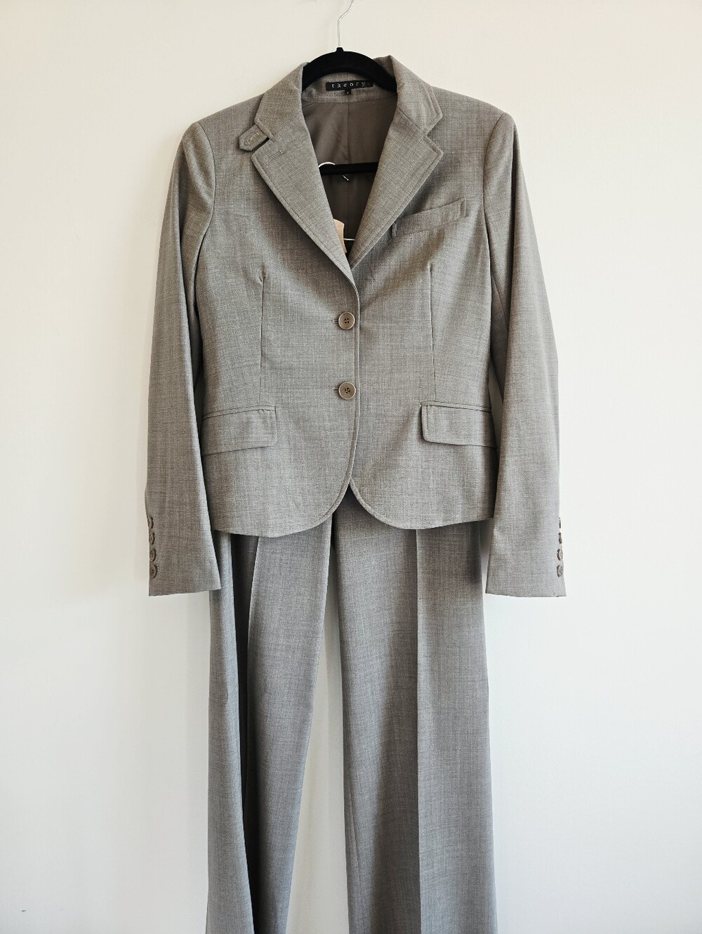 THEORY | US 6 (S/M) Tailored Suit Matching Set | Blazer & Trouser | grey taupe